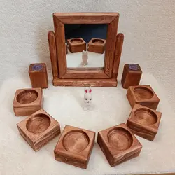 هفت سین چوبی وآینه شمعدان - مامبو وود