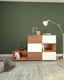 کتابخانه ام دی اف سفید قهوه ای مدل L.007