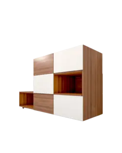 کتابخانه ام دی اف سفید قهوه ای مدل L.007