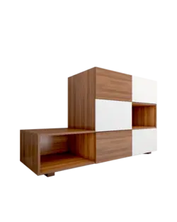 کتابخانه ام دی اف سفید قهوه ای مدل L.007