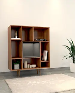 کتابخانه ام دی اف طوسی قهوه ای مدل L.005