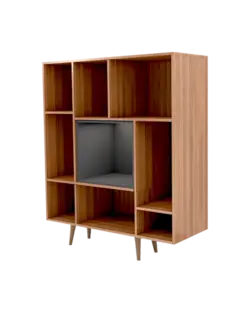 کتابخانه ام دی اف طوسی قهوه ای مدل L.005
