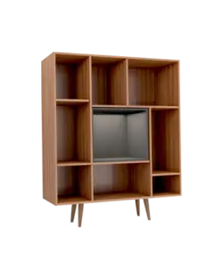 کتابخانه ام دی اف طوسی قهوه ای مدل L.005
