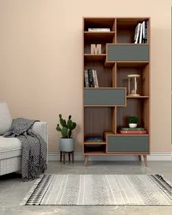 کتابخانه ام دی اف طوسی قهوه ای مدل L.008