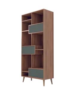 کتابخانه ام دی اف طوسی قهوه ای مدل L.008