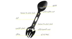 قاشق چنگال چندکاره مسافرتی مدل TAROSE