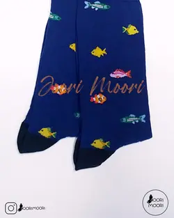 جوراب ساقدار مردانه طرح دریایی-1073