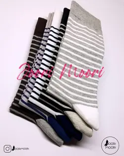 جوراب ساقدار مردانه طرح راه راه دو رنگ-1069