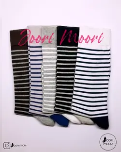 جوراب ساقدار مردانه طرح راه راه دو رنگ-1069