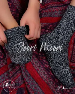 جوراب ساقدار پشمی دو رنگ-1020