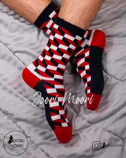 جوراب ساقدار طرح هندسی-1012