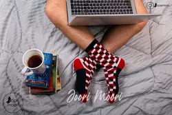 جوراب ساقدار طرح هندسی-1012