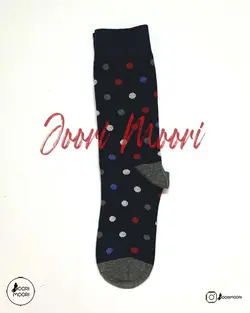 جوراب ساقدار خال خالی سورمه ای-1009