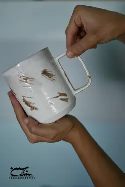 ماگ سفالی خش دار
