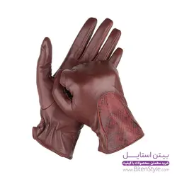 دستکش چرم زنانه مدل آسا | چرم طبیعی بره گوسفند - بیتن استایل