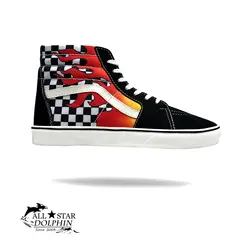 کتانی ونس ساق بلند شطرنجی فایر