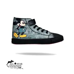 کتونی آل استار ساق بلند بچه گانه طرح میکی موس طوسی