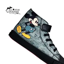 کتونی آل استار ساق بلند بچه گانه طرح میکی موس طوسی