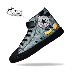 کتونی آل استار ساق بلند بچه گانه طرح میکی موس طوسی