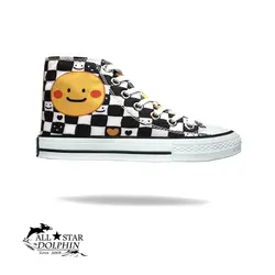 کتونی آل استار ساق بلند طرح استیکر-شطرنجی