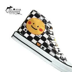 کتونی آل استار ساق بلند طرح استیکر-شطرنجی