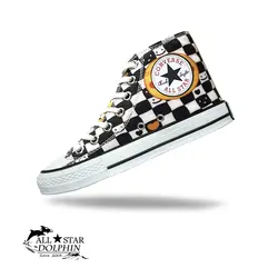 کتونی آل استار ساق بلند طرح استیکر-شطرنجی