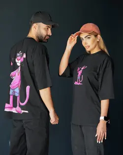 تیشرت ست با نقش پلنگ صورتی - دالوک