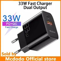 آداپتور شارژر دوگانه 33 وات مدل Mcdodo CH-0921