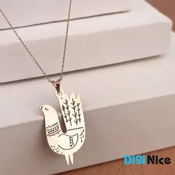 گردنبند طلا 18 عیار طرح پرنده کد DN-P1038