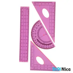 ست پرگار و خط کش 8 تکه سی کلاس رنگ صورتی