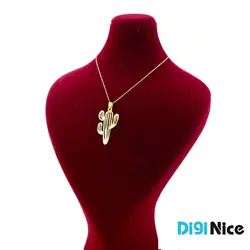 گردنبند طلا 18 عیار طرح کاکتوس کد DN-P0653