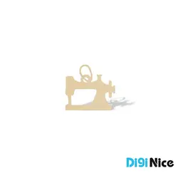 گردنبند طلا 18 عیار طرح چرخ خیاطی کد DN-P1173
