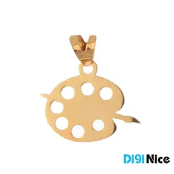 گردنبند طلا 18 عیار طرح پالت نقاشی (کد DN-P1960)