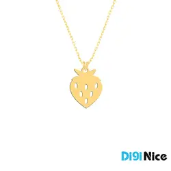 گردنبند طلا 18 عیار طرح توت فرنگی (کد DN-P2458)