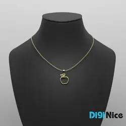 گردنبند طلا 18 عیار طرح سیب (کد DN-P2473)