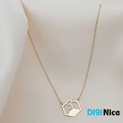 گردنبند طلا 18 عیار طرح جوانه (کد DN-P2557)