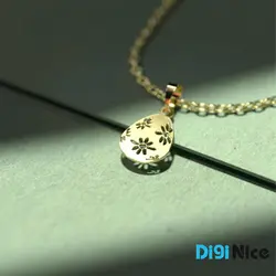 گردنبند طلا 18 عیار طرح تخم مرغ (کد DN-P3087)