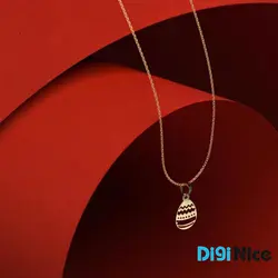 گردنبند طلا 18 عیار طرح تخم مرغ (کد DN-P3302)