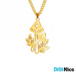 گردنبند طلا 18 عیار طرح قارچ (کد DN-P3521)