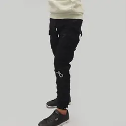 شلوار لی طرح اسلش مشکی 2058