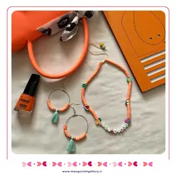 نیم ست گردنبند و گوشواره فیمو واشری - فروشگاه بدلیجات و زیورآلات منگوله