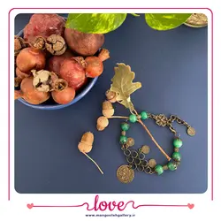 دستبند سنگ عقیق سبز - فروشگاه بدلیجات و زیورآلات منگوله