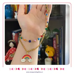 نیم ست رنگی رنگی استیل - فروشگاه بدلیجات و زیورآلات منگوله