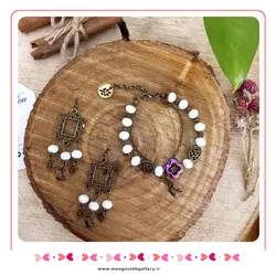 نیم ست دستبند و گوشواره کریستال سفید