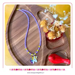 گردنبند کریستال یاسی با آویز یونیکورن