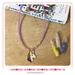 گردنبند کریستال یاسی با آویز یونیکورن