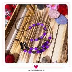 بندعینک با مهره های بنفش - فروشگاه بدلیجات و زیورآلات منگوله