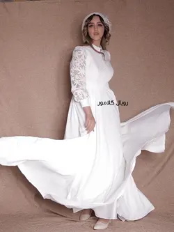 لباس نامزدی ایرانی مدل ندا لباس عقد محضری پوشیده - فروشگاه اینترنتی مد و لباس آیمد