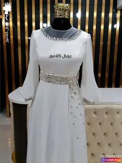لباس عقد محضری پوشیده مدل آیسان لباس مجلسی جواهر دوزی زنانه - فروشگاه اینترنتی مد و لباس آیمد
