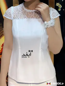 تاپ زنانه مجلسی شومیز عقد محضری عروس تاپ دخترانه سفید - فروشگاه اینترنتی مد و لباس آیمد